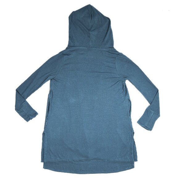 Athleta Harmony Pose Wrap Cardigan with Hood in Green Vista Teal Size M - Picture 4 of 12